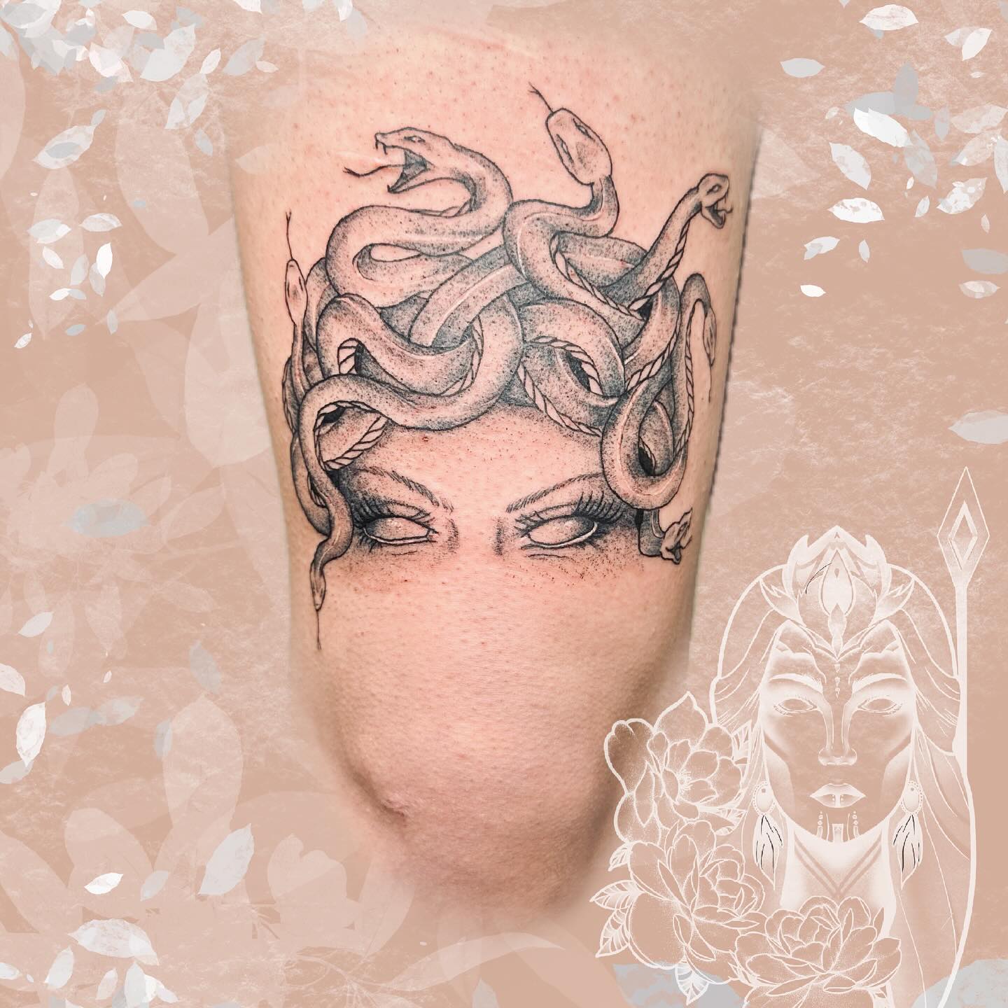 tatouage Méduse haut du visage– Inkaat